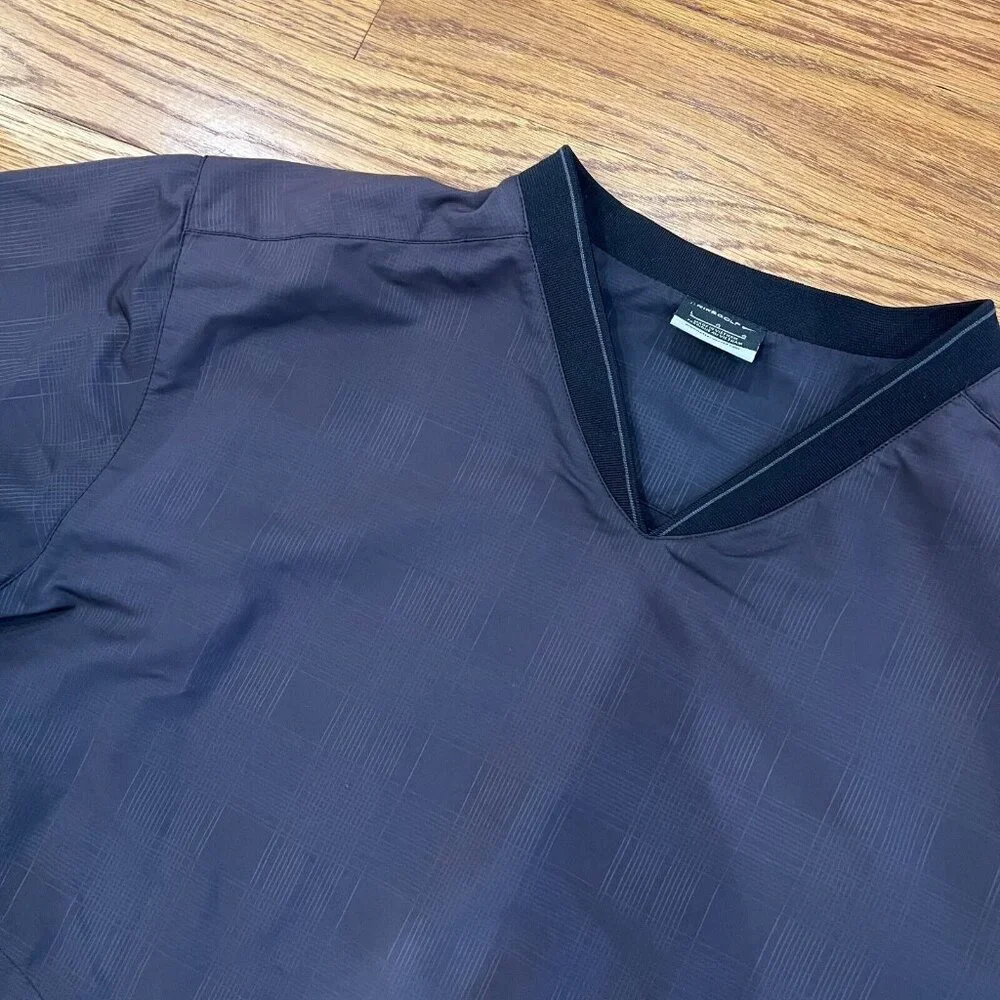 Nike‎ Golf V-neck Windbreaker Black Jacket Mens Large Pullover Long Sleeve Coat